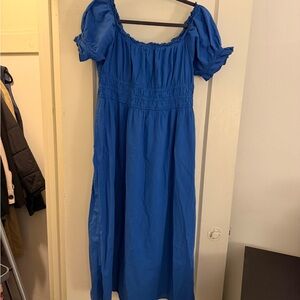 H&M Cobalt Blue Ruched Blouse